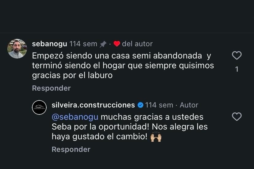 Comentario de sebanogu: «Empezó siendo una casa semi abandonada y terminó siendo el hogar que siempre quisimos gracias por el laburo»
